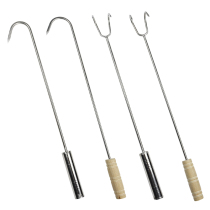 Long handle stainless steel meat hook braised meat long grappling hook thick hand grappling hook pork stall meat single double hook garbage hook