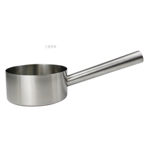 Thickened stainless steel spoon flat bottom kitchen large water scoop home long handle water scoop can be used as soup pot milk pot