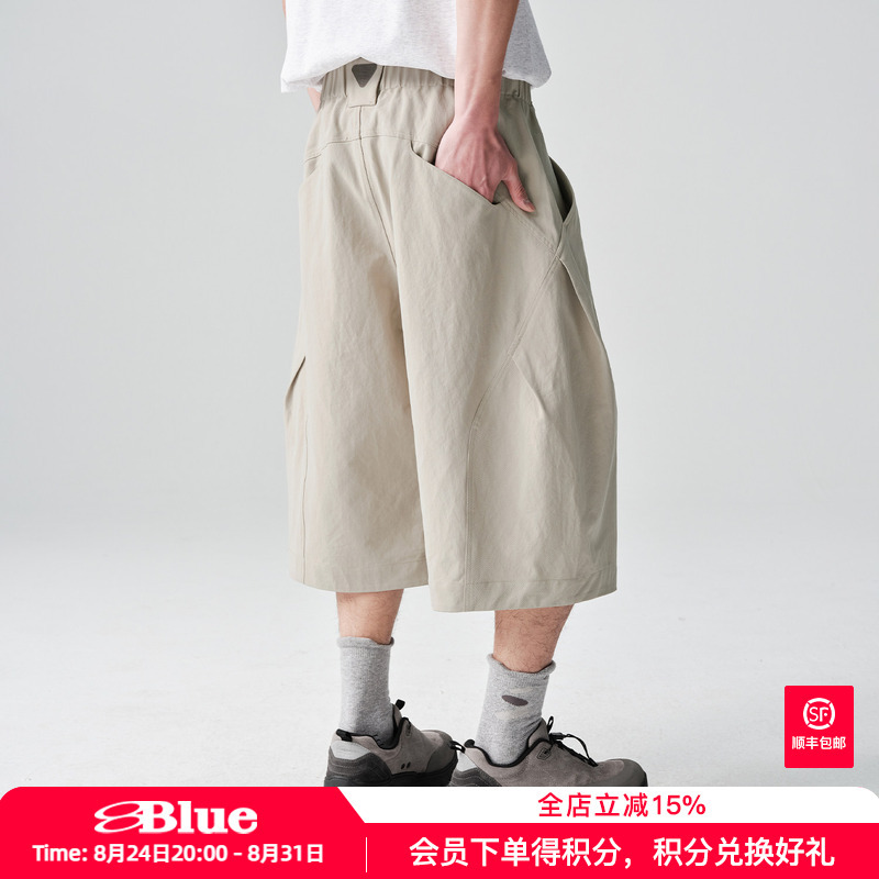 Bluemonte Structured Breathable Shorts 2026 Summer Eco-Friendly Antibacterial Deodorant Three-Quarter Length Scimitar Pants