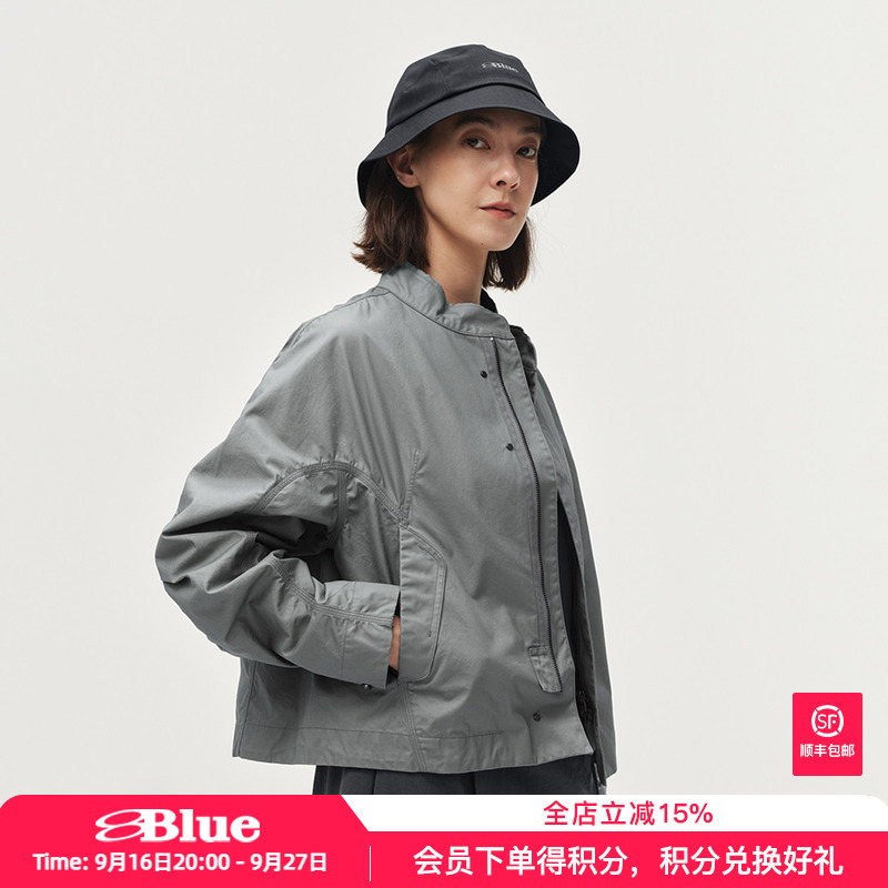 Lanqi 2026 Autumn Oil Wax Fermented Wash Vintage Short Jacket All-Cotton Soft Scimitar Sleeve Workwear Stand Collar Jacket for Women Lanqi 2026 Autumn Oil Wax Fermented Wash Vintage Short Jacket All-Cotton Soft Scimitar Sleeve Workwear Stand Collar Jacket for Women
