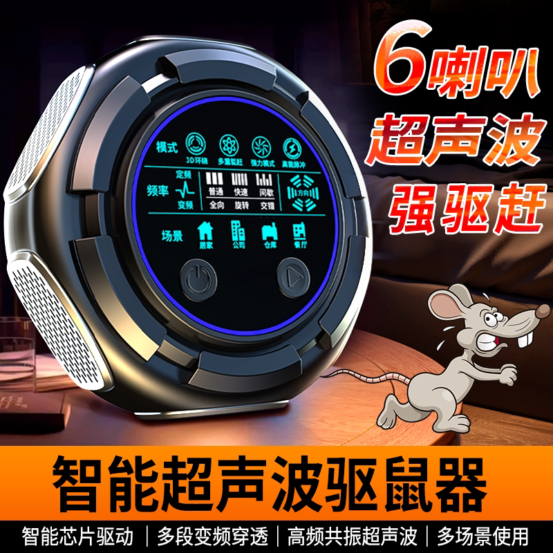 Ultrasonic Rat Repellent Device, High-Power Household Indoor Powerful Electronic Cat to Deter Rats, Mouse Repellent Device to Repel Mice