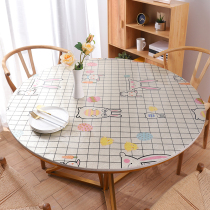 Nordic round table mat waterproof and oil-proof disposable PVC tablecloth soft plastic glass anti-Hot Disposable table tea table mat