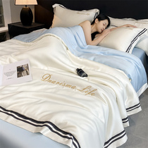 Washable Tencel summer cooling quilt four-piece air-conditioned quilt summer ice silk thin quilt single and double cooling summer quilt machine washable