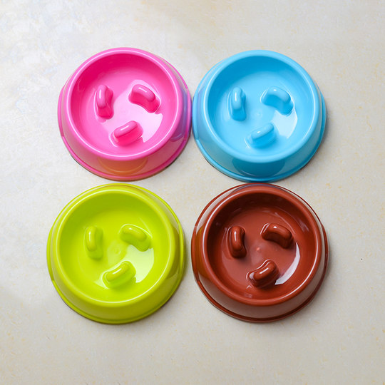 Dog anti-choking bowl, slow food bowl, dog food bowl, pet rice bowl, Labrador golden retriever pet supplies for large and small dogs