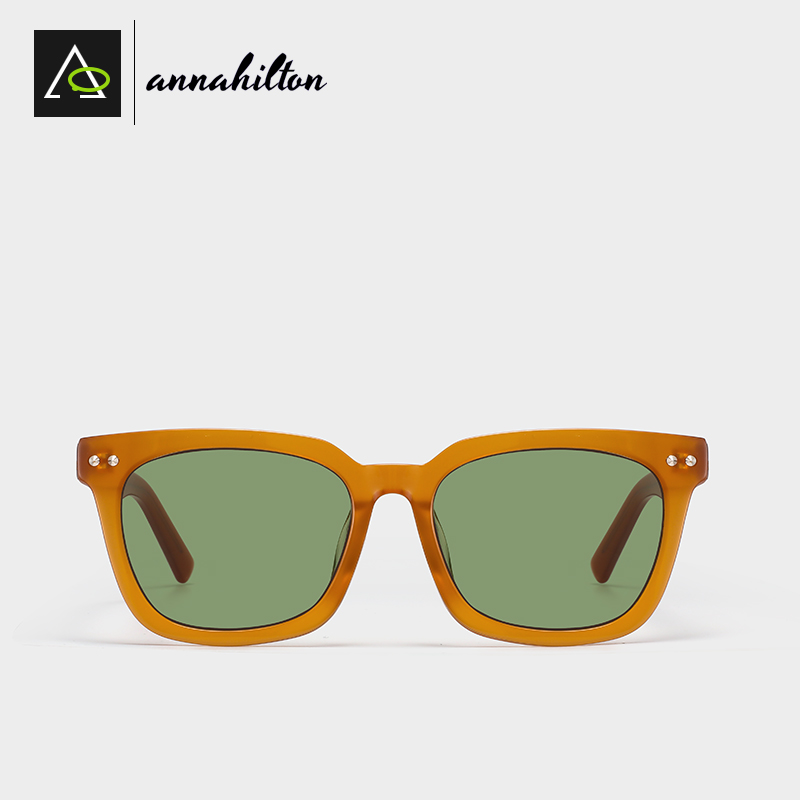 annahilton Anna Hilton square orange orange sunglasses large frame slim color sunglasses tidal resistant UV