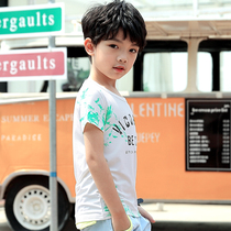 Childrens short-sleeved T-shirt childrens clothing foreign-style half-sleeve print jacket boys trend summer boy handsome base shirt thin