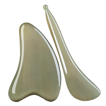 Thickened old white buffalo horn facial scraping board natural pulling stick special shaving board for face facial lifting massage