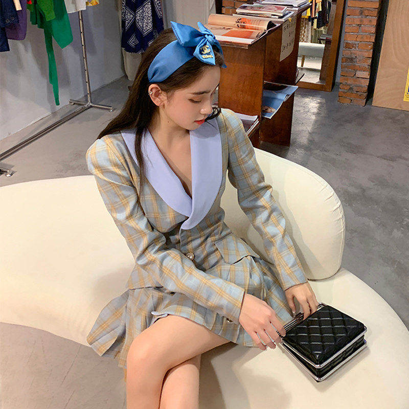 Summer dress long-sleeved waist slimming temperament suit skirt fairy super fairy forest autumn clothing 2022 new