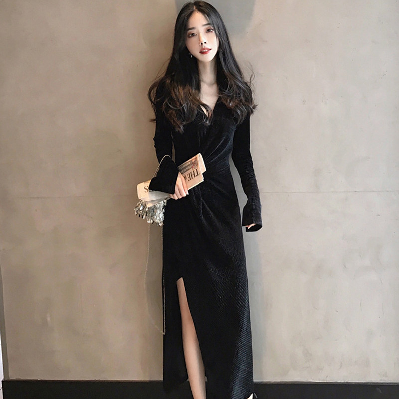 Fried street long skirt looks thin and tall