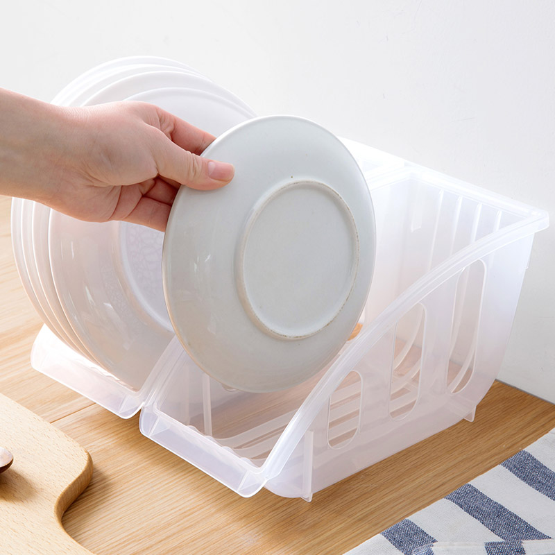 Japan imported kitchen tray dish rack tableware layered plastic storage rack cabinet dish bowl storage rack