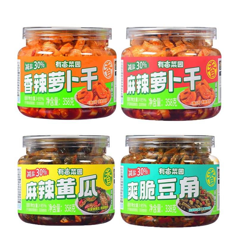 有亩菜园香辣麻辣萝卜干开胃下饭菜酸豆角罐装酱菜麻辣黄瓜大罐装