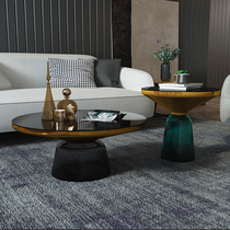 Nordic Living room Small sides Several rounded sides Several tempered glass surfaces light and luxurious small family Living Room Tea Table Edge A Few Combinations