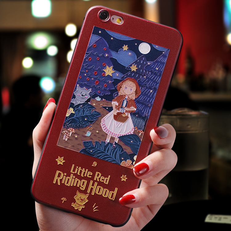 Little Red Riding Hood & IPhone X。 apply Apple x Mobile phone shell iphone   11 Soft silica gel relief All inclusive 7 Fall prevention 6s princeling XR Little Red Riding Hood 8 plus