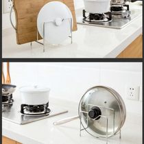 Stainless steel storage rack desktop dishwashing utensils punch-free cutting board rack floor-standing multi-layer basin rack pot lid rack