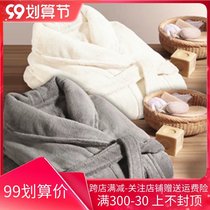 Nightgown womens autumn and winter thickened long coral velvet couple pajamas mens bathrobe can be worn outside simple home clothes