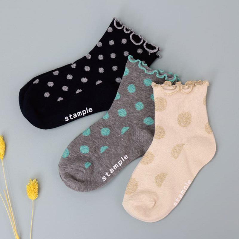 Japan Stample Children Socks Spring Autumn Summer Slim pure cotton female baby midbarrel socks