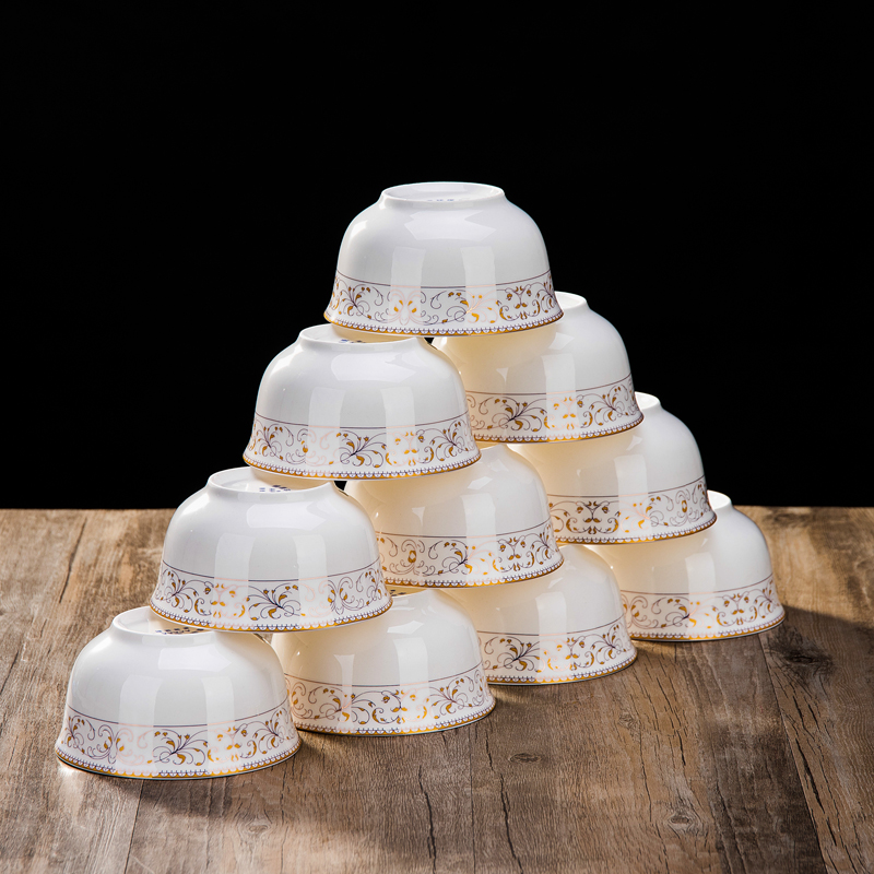 Dishes Dish Suit Home Bone China Tableware Jingdezhen Eurostyle Brief Phnom Penh Bowl Tray High Temperature Resistant Mix Matching New-Taobao