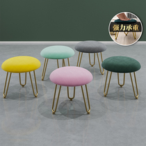 Shoe-changing round stool home door wear shoe stool soft bag sofa footstool light luxury small bench cloakroom fabric pier