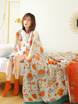 Gauze towel quilt Cotton air conditioning quilt blanket Summer nap cover blanket Single office lunch break Summer cool quilt