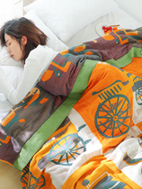 Five-layer gauze towel quilt cotton lunch break blanket Office nap blanket Household summer air conditioning blanket breathable and comfortable