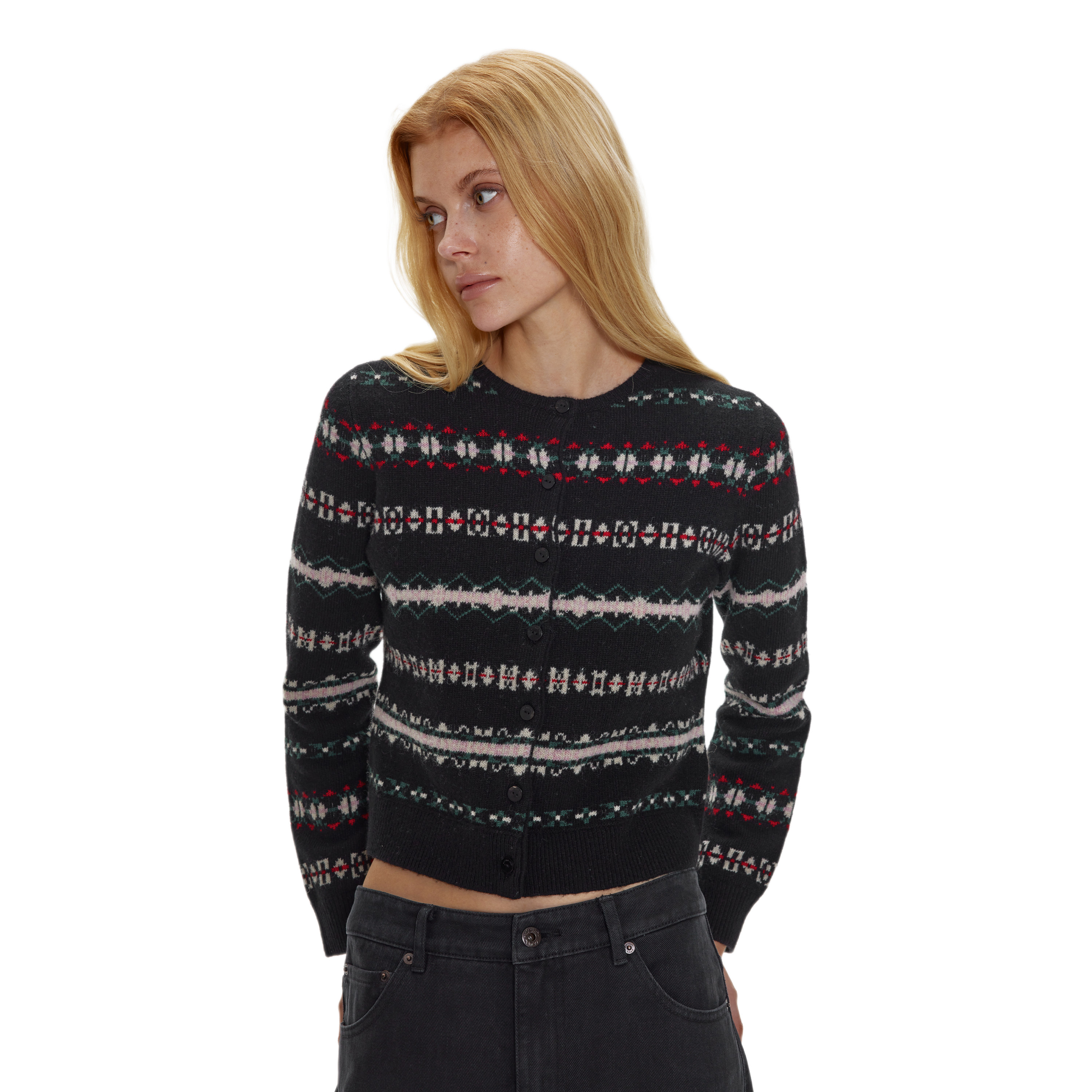 alright then sheep plush feel Icelandic with short casual sweaters cardigan-Taobao