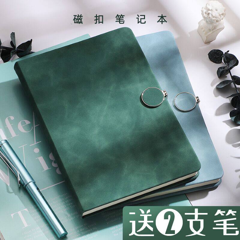 Notebook Brief College Students Ins Wind Diary Art Magnetic Buckle Hard Leather Handbag Ben Thickened small meritocratic and refined ultra-good-looking memory work cute teenage girl's heart reading record book