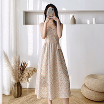 Chiffon floral suspender dress womens summer 2021 new French retro gentle temperament with a bottomed long skirt