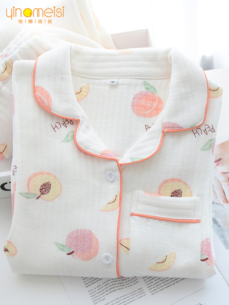 Winter pregnant women's pajamas Women's autumn and winter air cotton month clothes Pure cotton October postpartum nursing nursing home clothes
