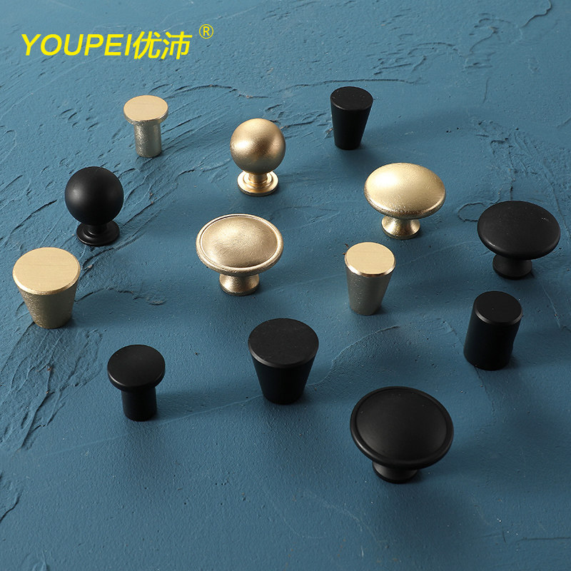 Superior Light Extravagant Golden Single Hole Cabinet Door Handle Modern Nordic American Brass Color Black Wardrobe Whole Cupboard Drawer Handle