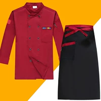 Бордовый лонгслив, фартук, увеличенная толщина