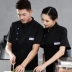 Polyester-Cotton cao cấp lưới thoáng khí áo liền quần đầu bếp ngắn tay nam mùa hè nhà hàng khách sạn nhà bếp phục vụ quần áo đầu bếp màu trắng tinh khiết đồng phục nấu ăn áo bếp nữ 