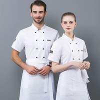 Белый фартук, короткий рукав