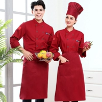 Бордовый лонгслив, фартук, увеличенная толщина