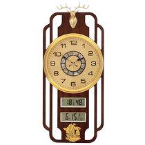2023 New Chinese style of fujian wall clock China silent calendar decoration wooden watch art wall clock
