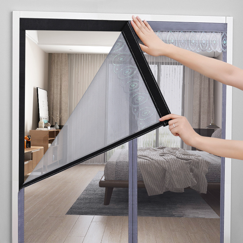 Summer encrypted anti-mosquito door curtain magnetic Velcro self-adhesive sand doors and windows home partition self-absorbing magnet free of punching