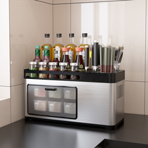 Household kitchen supplies storage box seasoning jar condiment countertop seasoning bottle knife holder rack drain seasoning box