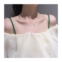 Imitation jade beads underwear shoulder straps suspenders chain wedding dress invisible Hanfu can expose beautiful back Chinese style shoulder straps