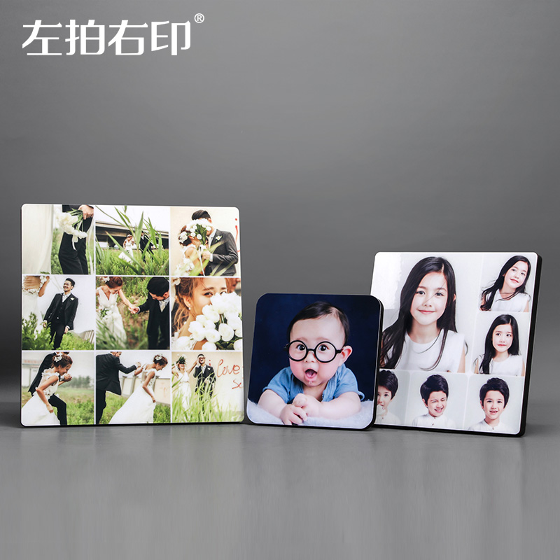 Photo studio simple infinity crystal nine-square grid wall-mounted photo frame making woodblock prints custom set-up photo development enlargement