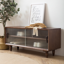 Solid wood Changhong glass shoe cabinet door-to-door entry door small family type of shoe changing shoes stool Sitting Ultra Slim Narrow Day Style