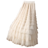 Весенняя белая цветная длинная длинная юбка, тренд сезона, юбка-пачка