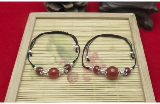 Một dòng 7 dòng 6 số 72 số 71 ngọc bích DIY vòng tay vòng chân dây chuyền dây bện bện dây Trung Quốc nút thắt dây - Vòng chân lắc chân nữ bạc ta