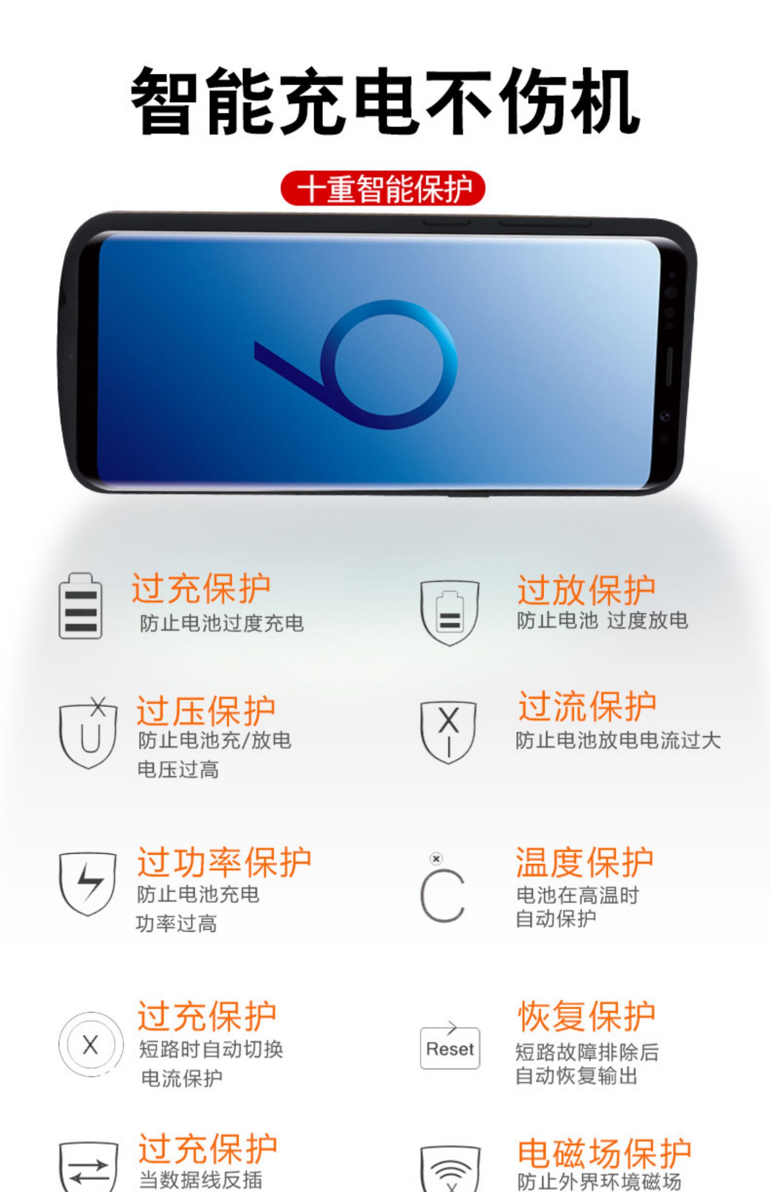 Samsung pin note8 Clip note9 mỏng S8 S9 không dây điện thoại dành riêng sạc Po vỏ xung điện cộng với sức mạnh lớn di động điện thoại di động chính hãng nhanh phí ban đầu S8 + 20.000 - Ngân hàng điện thoại di động sạc dự phòng the gioi di dong