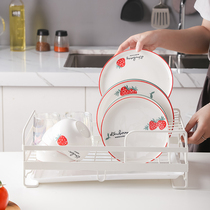 Household dish drying rack for dishes drainable storage rack drain rack storage rack chopsticks and dishes kitchen countertop iron art