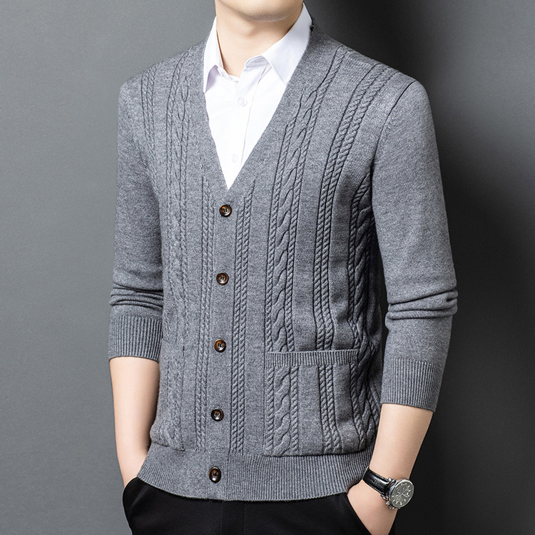 Dad's Knitted Cardigan, Thin Coat, Middle-Aged and Elderly Men's Wool Cardigan, Men's Sweater, Elderly Men's Double-Breasted Sweater Dad's Knitted Cardigan, Thin Coat, Middle-Aged and Elderly Men's Wool Cardigan, Men's Sweater, Elderly Men's Double-Breasted Sweater