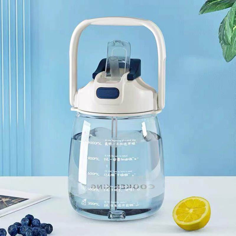 2000ml super large capacity big belly water cup female portable with baby bag net red sports fitness kettle strap scale cup