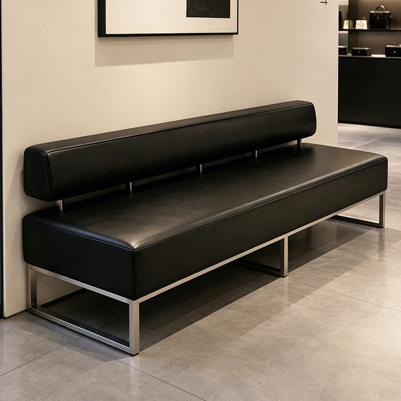 Leather Bench for Rest Area, High-End Leather Art Sofa, Bedroom End-Of-Bed Bench, Small Sofa Bench, Long Bench
