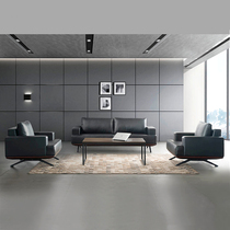Atmospheric Boss Presidents Office Office sofa Guest Area Business Talks Trio Real Leather Sofas Tea Table Combinations