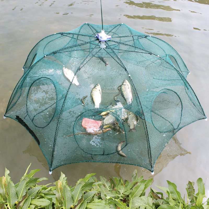 Shrimp cage Shrimp net folding fishing tools Automatic fishing net fishing cage Catch fish Lobster hand throw net Loach eel cage