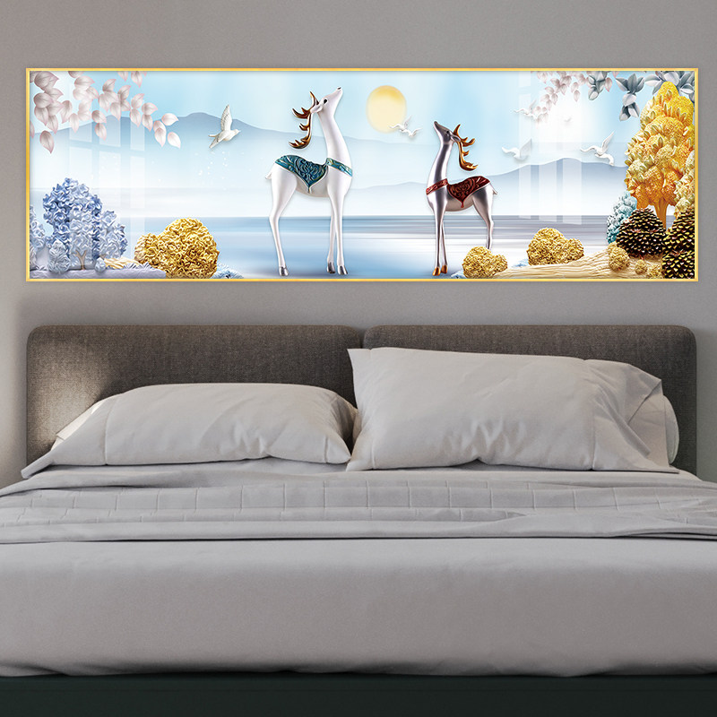Living Room Decoration Painting Modern Minimalist Bedroom Bedside Painting Nordic Sofa Background Wall Hanging Painting New Chinese Light Lavish Mural Painting