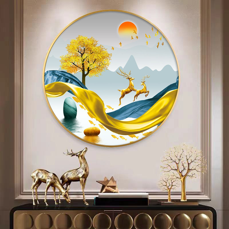 Modern light luxury enter round masalt decoration picture room hanging corridor wall wall wall drawing room drilling